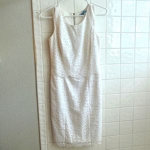 Antonio Melani White Shell Dress, midi, size 0, white